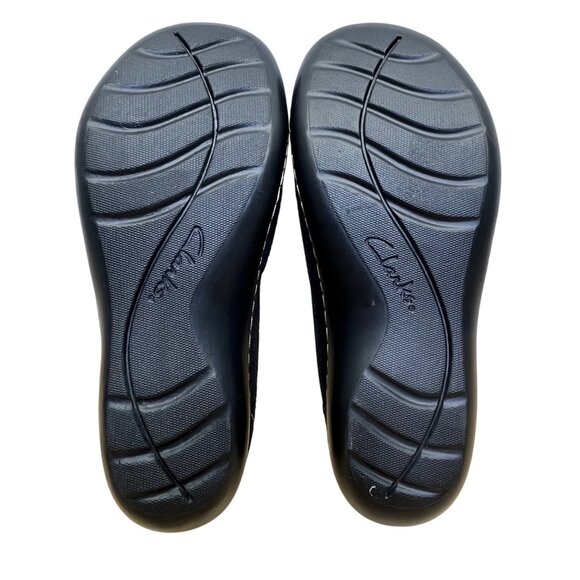 Clarks Black Scales Design Slip-On Bow Detail Cushion Soft Loafers Sz 9XW - Picture 8 of 8